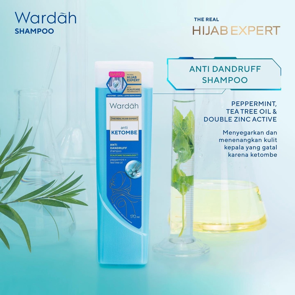 WARDAH Shampoo Indonesia / Sampo Rambut 170ml / The Real Hijab Expert / Scalpcare Technology / Skincare Hair Care Shampo Conditioner Kondisioner Perawatan Kulit Kepala Vitamin Creamcath / Anti Dandruff Hairfall Treatment Daily Fresh Nutri Shine / Series