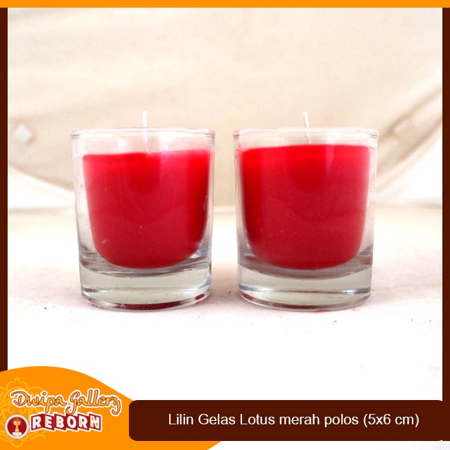 Lilin Stearin Candle Warna Merah Gelas Cafe Resto Hotel Spa Serbaguna