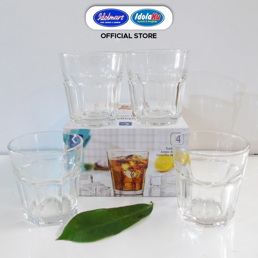 IDOLMART Kimglass Glass Cup Cartagena 335 ml x 4 pcs Gelas Kaca Cartagena TS-1276- Surabaya