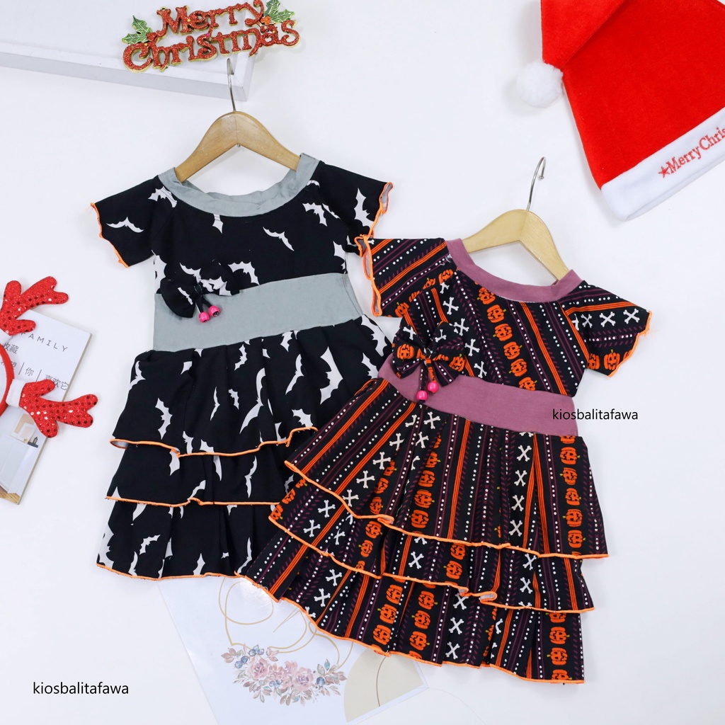 Dress Anneth Natal uk 1-2 tahun - Dres Anak Perempuan Harian Baju Gaun Pesta Kids Adem Murah