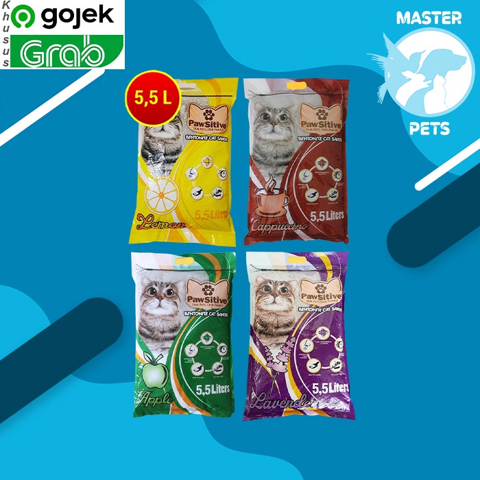 Pasir Kucing Wangi Pawsitive 5,5Liter Cat sand Litter Gumpal no top