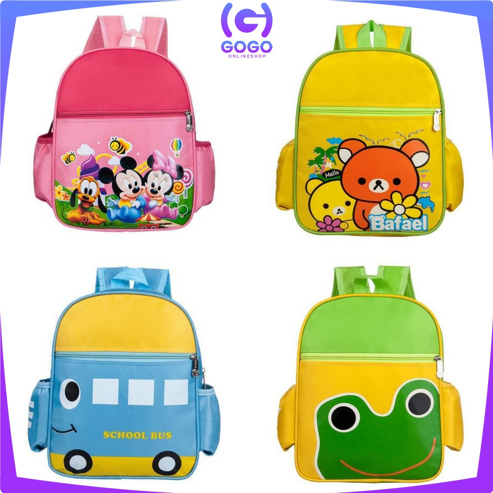 GOGO-T02-04 Tas Sekolah Anak PAUD SD Karakter Lucu / Tas Ransel / Tas Punggung / Backpack Anak Import