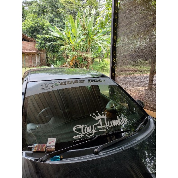 Jual STIKER KACA MOBIL DEPAN ( DESIN COSTUM) untuk segala mobil | Shopee Indonesia