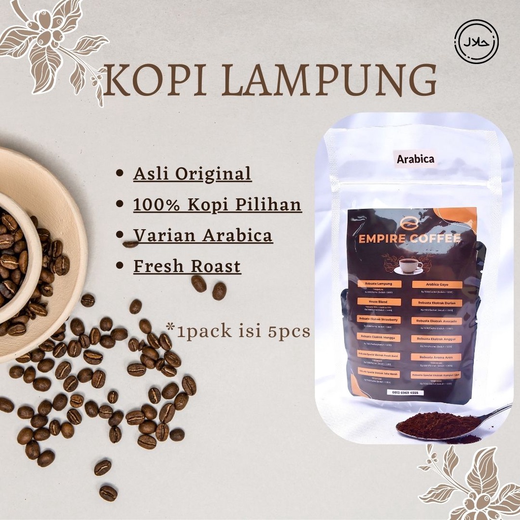 

Empire Coffee - Drip Coffee Bag Blend Varian Arabica 5 sachet