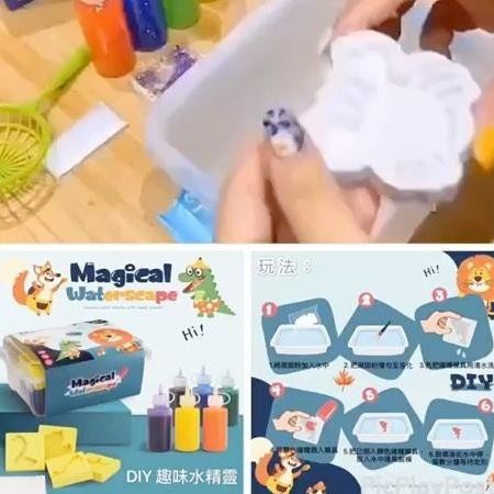 Mainan Edukasi Edukatif Anak Kreatif Magical Waterscape Cairan Serbuk Ajaib Gel Warna