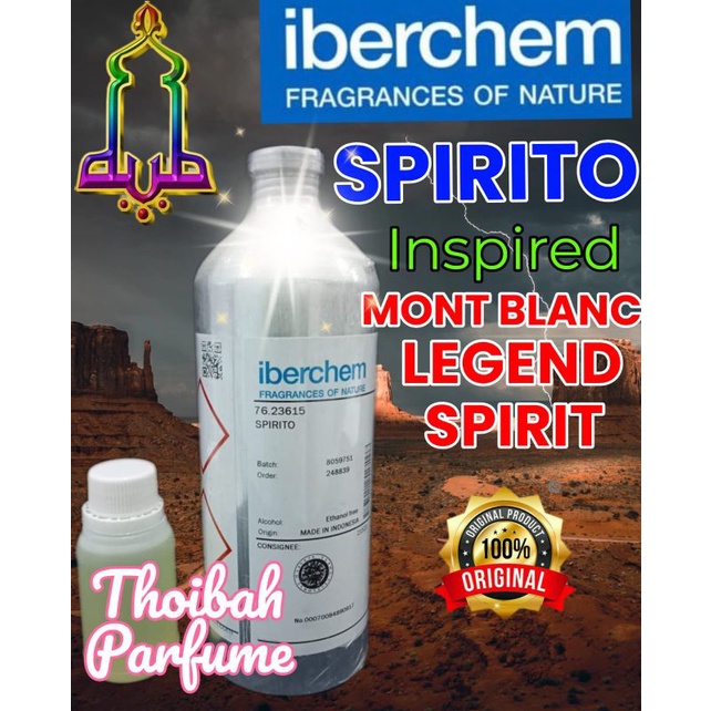 SPIRITO BY IBERCHEM BIBIT MURNI 100% REPACK 100 ML SEARAH DENGAN MONT BLANC LEGEND SPIRIT