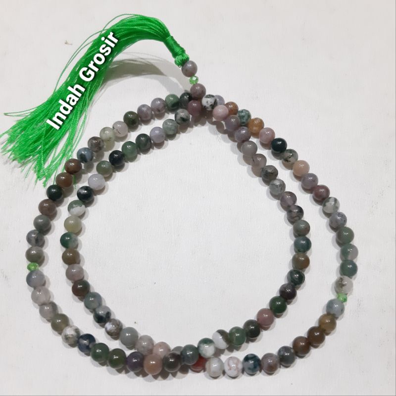 TASBIH BATU AKI HIJAU LUMUT SULIKI 6MM 99BUTIR ORIGINAL STONE