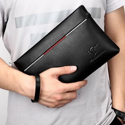 Tas Tangan Pria Kangaroo Clutch Pria Clutch Kulit Kangaroo GRANDE - Cokelat