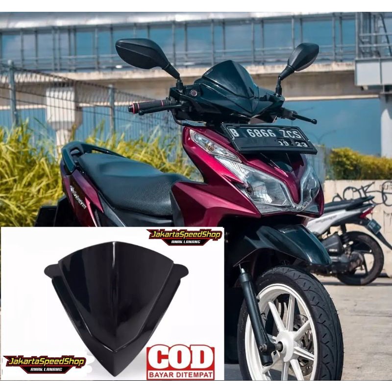 Visor honda vario 125 old lama bohlam 125 fi bahan akrilik hitam kilap universal pnp vario 125 old