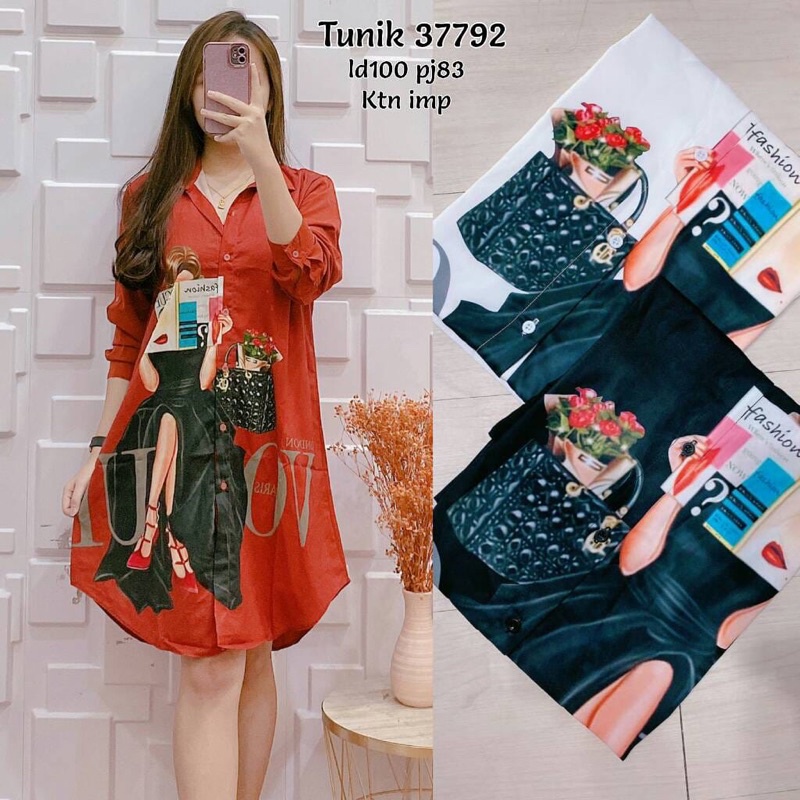 Tunik cantik woolpeach import