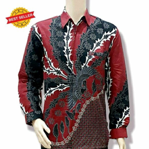 [FULL FURING] Kemeja Batik Pria Furing Jumbo 4L-5L Lengan Panjang Hem Big Size XXXL Batik Modern KSR-Mrh