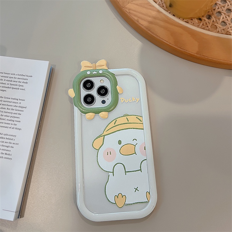 Soft Case Silikon Motif Kartun Bebek Monster Kecil Untuk iPhone 14 13 12 11 Pro Max X Xr Xs Max 7 8 6s Plus