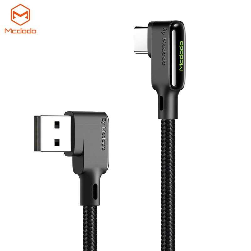 Kabel Charger USB Type C Braided L Shape 3A 1.8 Meter CA-7521