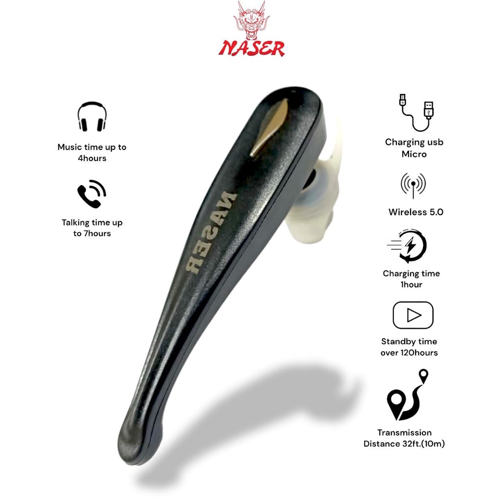 HANSDFREE BT NASER B-63/Handsfree Bluetooth/Wireless Headset B-63/PRODUK ORIGINAL