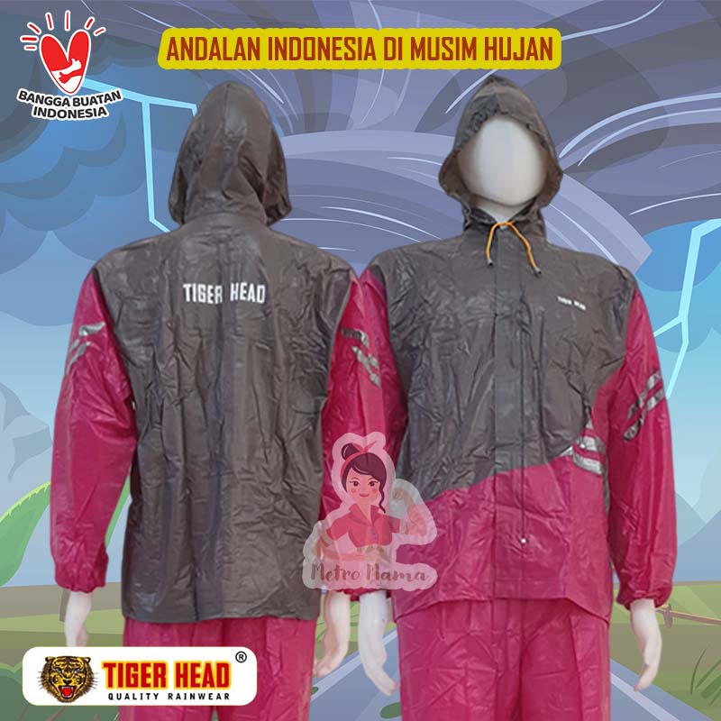 Jas Hujan Jaket Celana Stelan Stretch Tornado TIGER HEAD 68282