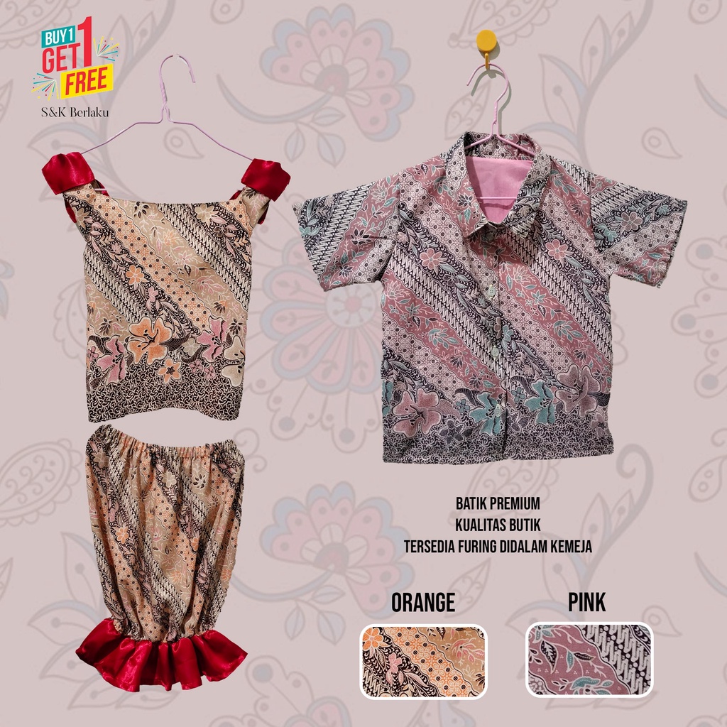 [BATIK SIBLING] Kemeja dress sibling anak twins couple premium quality formal model 2