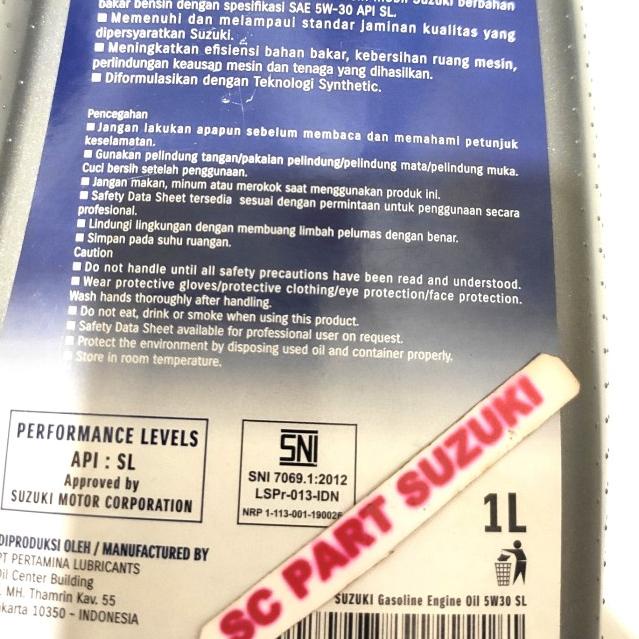 Oli suzuki sgo mesin 5W/30.