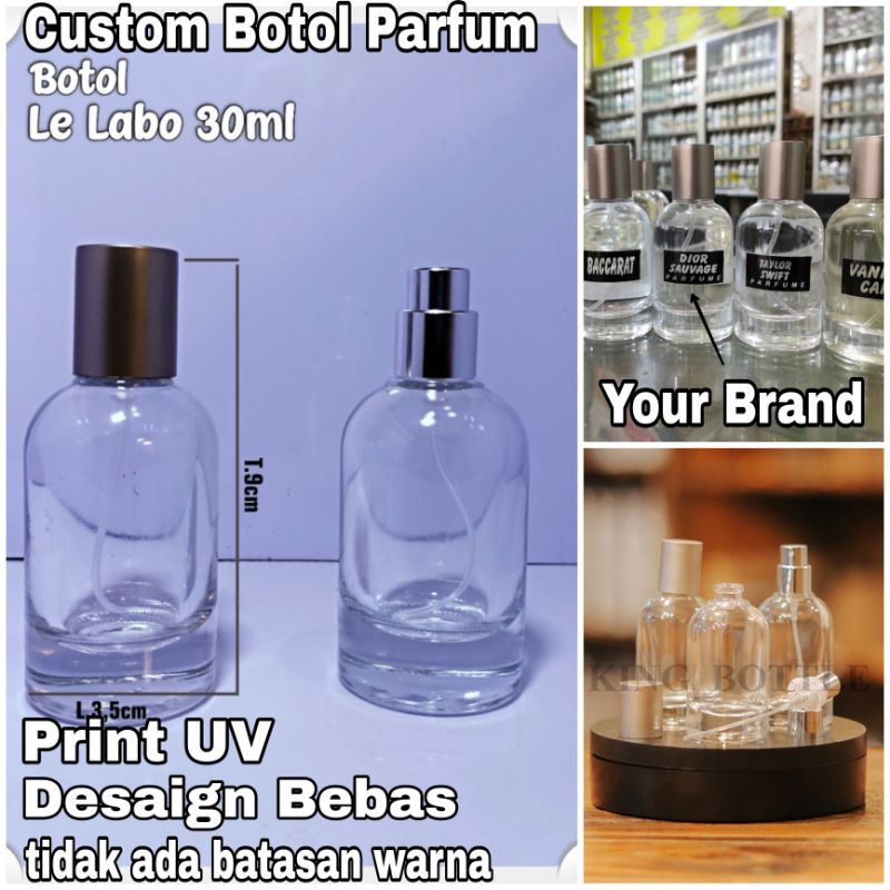 Custom Botol Parfum Lalebo sablon botol parfum cetak print sablon motif gambar botol parfum