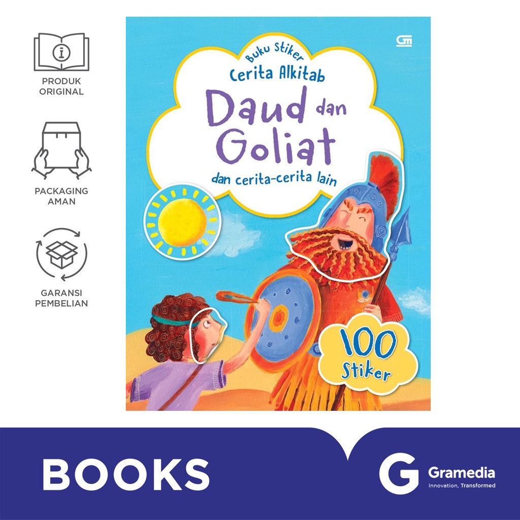Buku Stiker Cerita Alkitab Daud dan Goliat dan cerita-cerita lain (Miles Kelly)