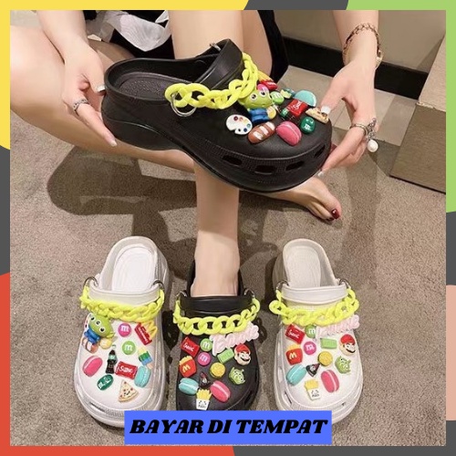 SS-SW14 Sandal Wanita Bae Clog Chain Jelly EVA Impor COD Termurah