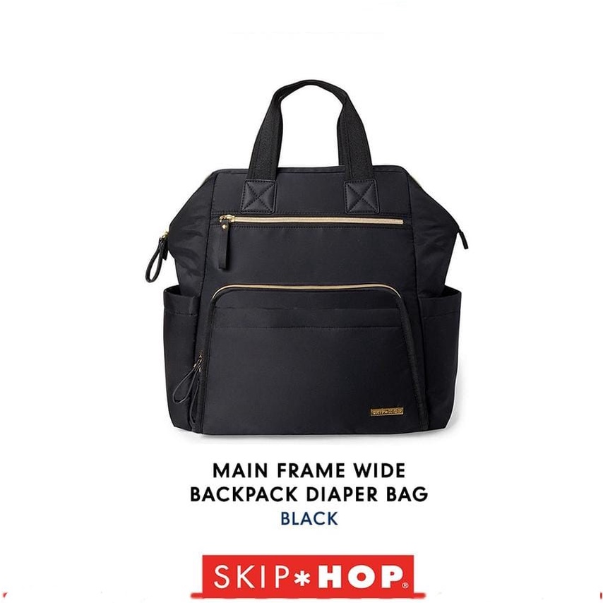Skip Hop Mainframe Wide Backpack Black - Tas Perlengkapan Bayi (124380)