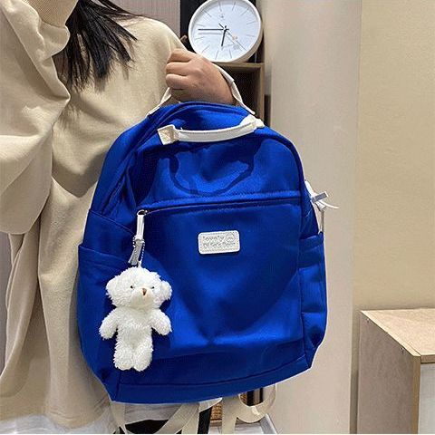 sera vintage girl heart canvas backpack female ins wind college bag versi Korea Harajuku ulzzang waterproof