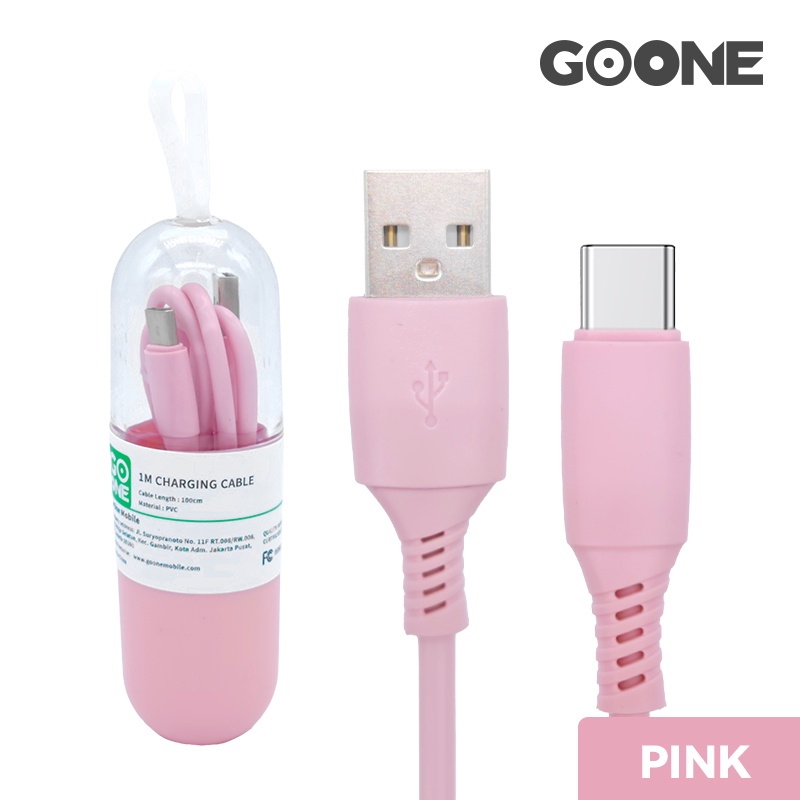 GOONE Kabel Data Kapsul Macaron Kabel Type-c Warna Random 100 CM Kabel Anti Kusut Fast Charging