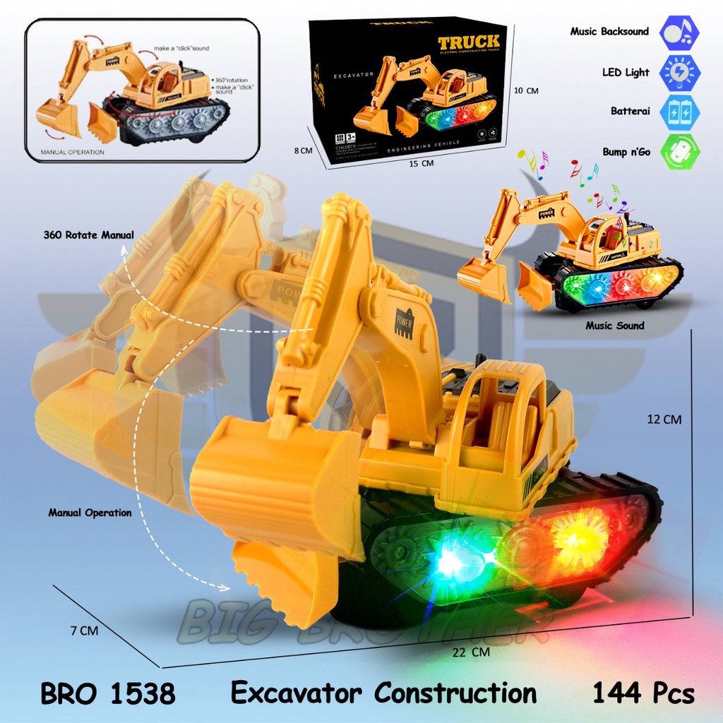 PROMO BRO1230 BRO1538 Excavator Traxcavator Mainan Anak Mobil Mobilan Keruk Beko BIGBROTHER