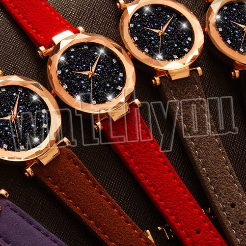 Watchyou Jam Tangan Wanita A0110 Starry Sky Flash Diamond Belt Watch Girls Quartz Watches