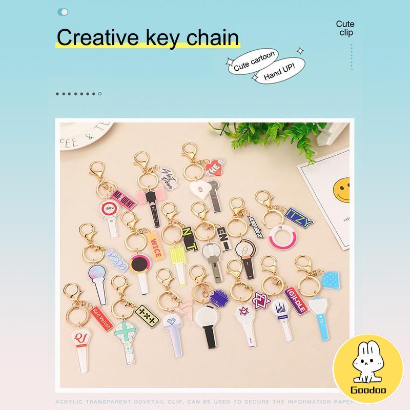 Gantungan Kunci Mini Key Chuain Lucu Kpop Keychain Akrilik Mendukung Aksesoris -Doo