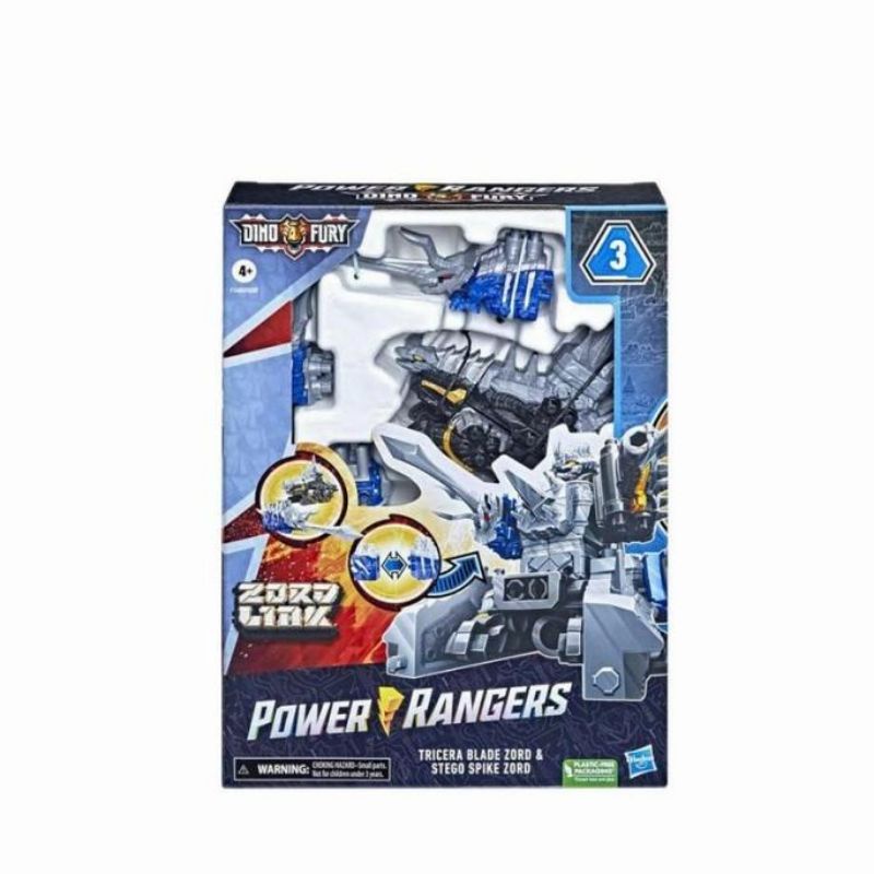 Power Ranger Dino Fury Zord Link Tricera Blade Zord & Stego Spike Zord