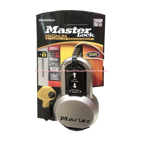 Master Lock Magnum Padlock Gembok Kunci 61mm Bulat Tahan Api Masterlock Master Lok Gembok Besi 6cm