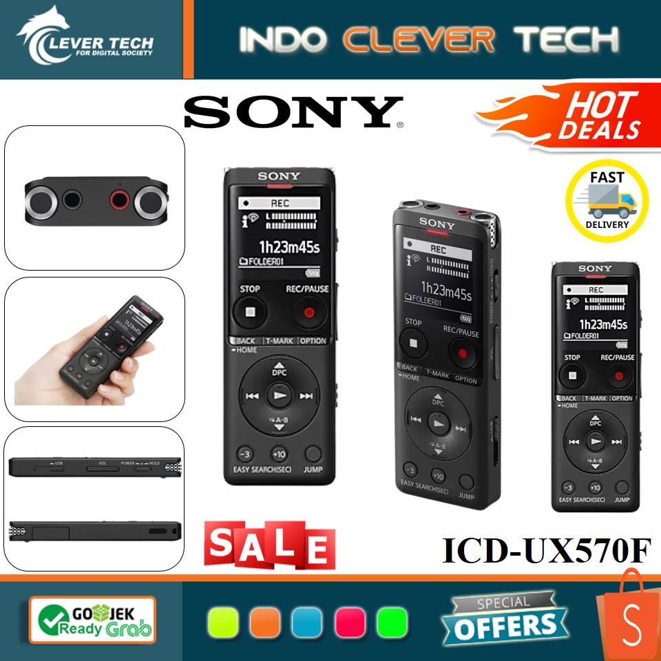 Sony ICD-UX570F ICD-UX570 Digital Voice Recorder/Alat Rekam Sony ICD-UX570F