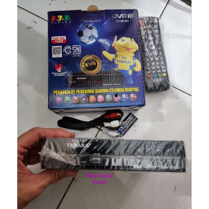 Tanaka STB Set Top Box Biru Body BESI DVB T-2 Tv digital reciever Youtube DVB T2