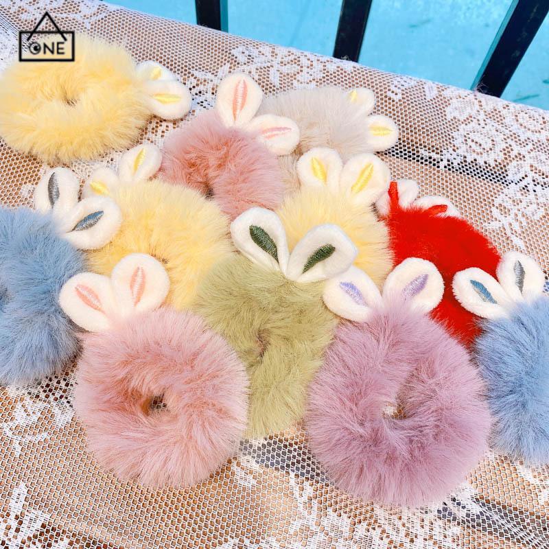 COD❤️Ikat Rambut Bulu Elastis Motif Kartun Lucu Kelinci Rabbit Korean Style-A.one