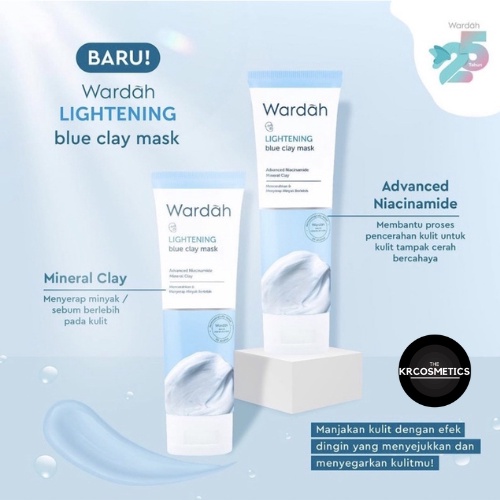 Wardah Lightening Blue Clay Mask Masker Wajah 50 gr
