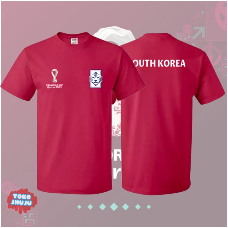 Baju Kaos Piala Dunia 2022 Tim Korea Selatan DEPAN BELAKANG