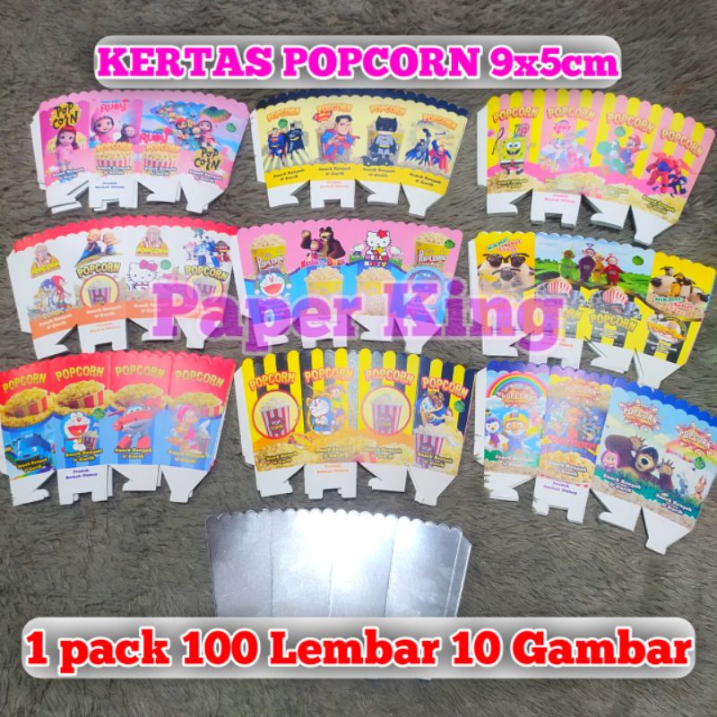 Jual kertas popcorn 9x5cm wadah popcorn mini kemasan popcorn kotak ...