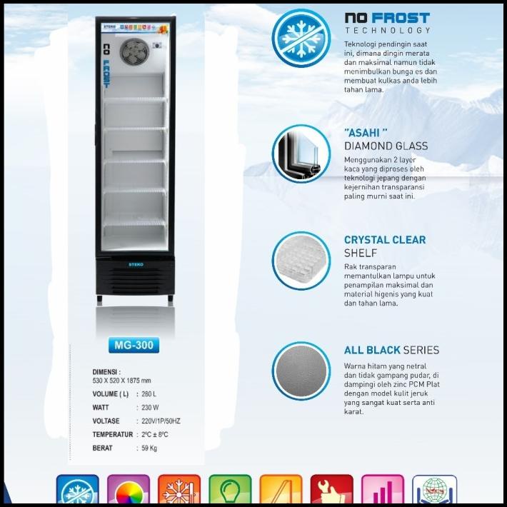 Promo Showcase Steko Mg 300 Lemari Pendingin Displasy Cooler Mg300 No Frost