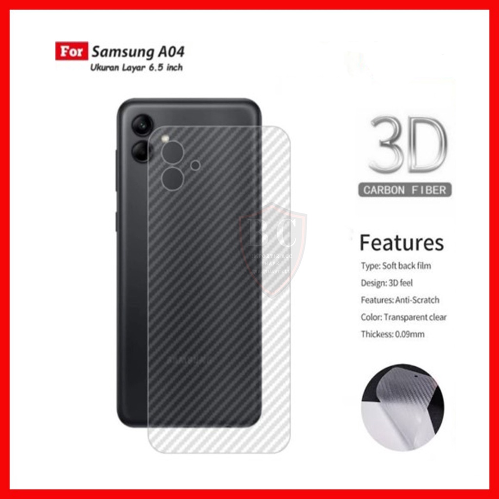 SKIN CARBON SAMSUNG A04 - ANTI GORES BELAKANG SAMSUNG A04 A04 CORE