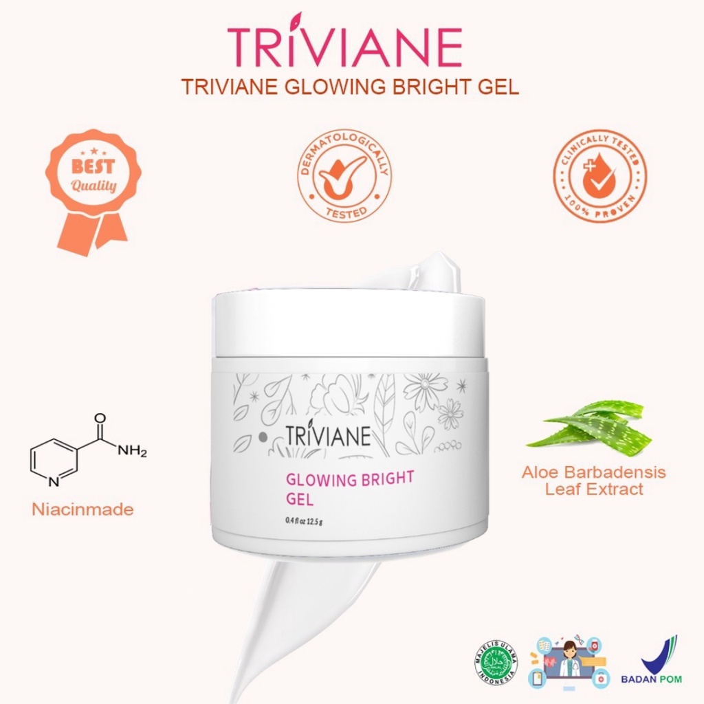 [BPOM] Triviane Glowing Bright Gel 12.5gr - Moisturizer Gel by Triviane Natural Skin Clinic