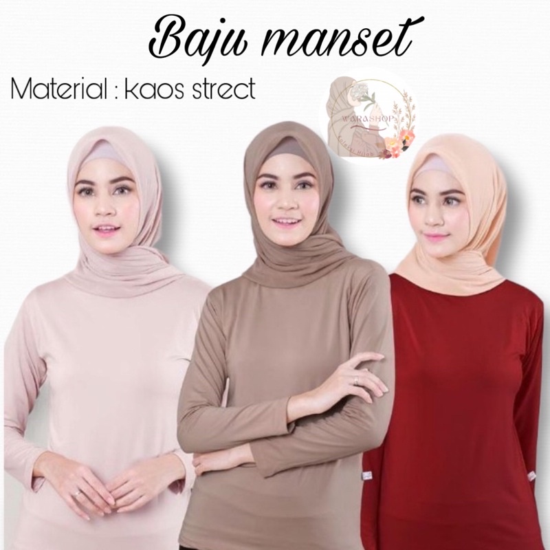MANSET BAJU KAOS WANITA /  Manset Baju muslim / inner Wanita Muslim / Manset turtleneck / Atasan baju