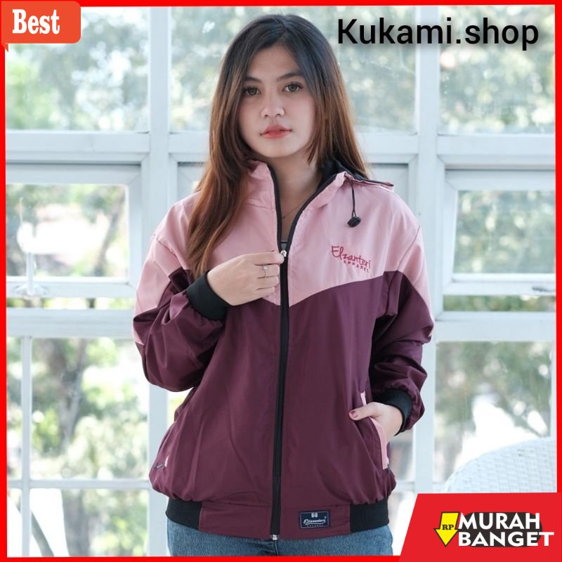 jaket wanita kekinian 2022 JAKET WANITA PARASUT ELZANTERI ORIGINAL / JAKET CEWEK TERLARIS / JAKET TE