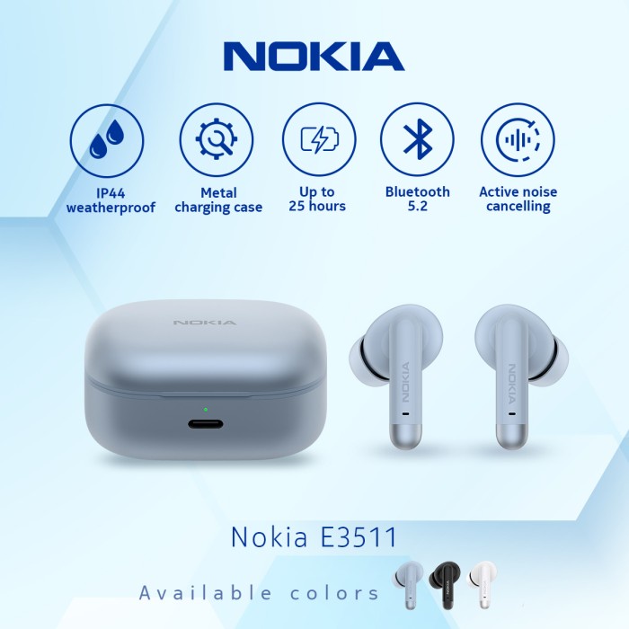 Nokia E3511 ANC True Wireless Earphones TWS Low Latency HD - Blue