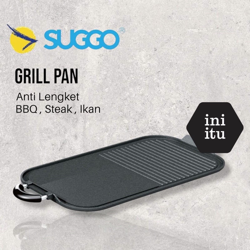 [ Suggo ] Multi Grill Pan / Wajan / Pemanggang / Alat Panggang Daging BBQ Serbaguna Anti Lengket!