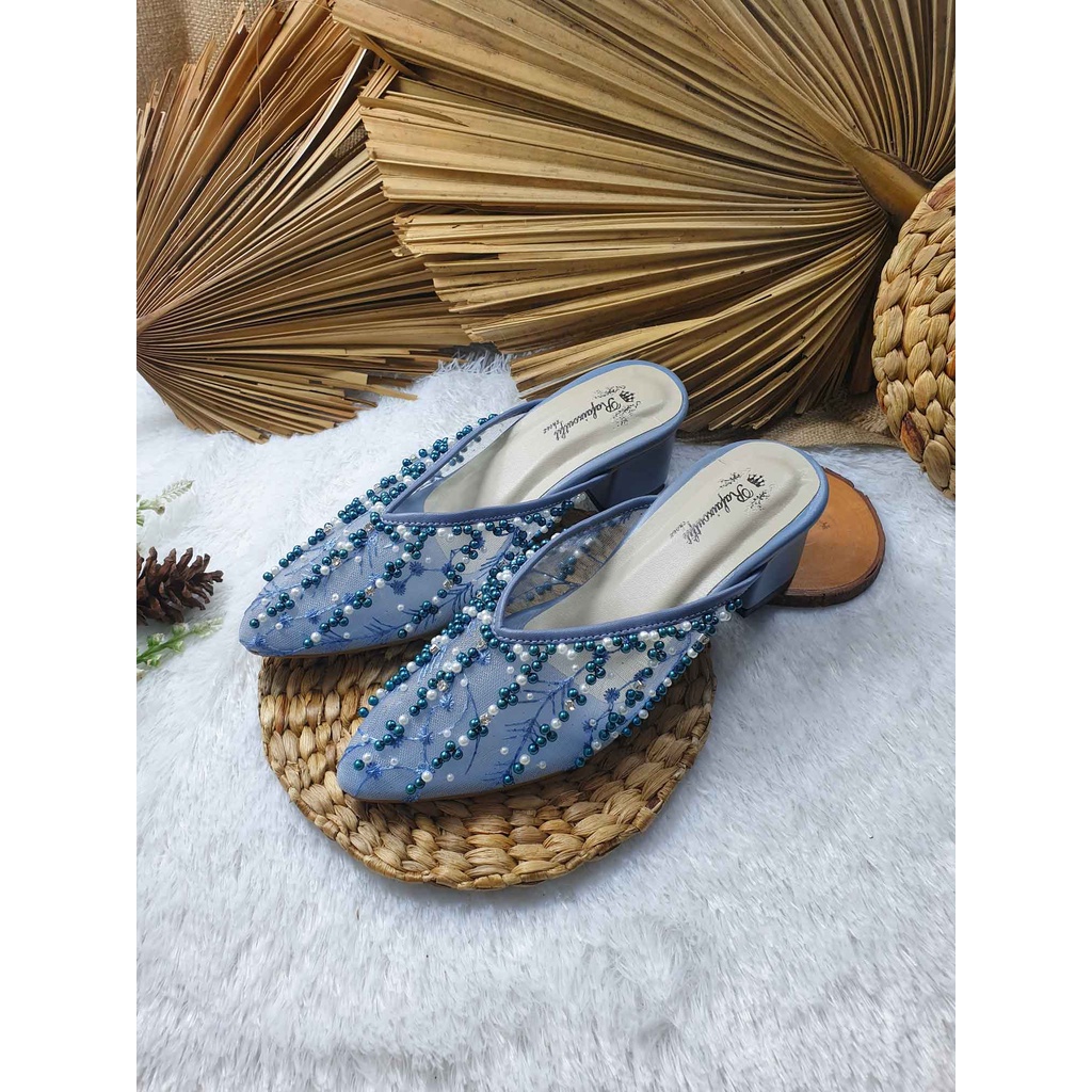 sepatu wanita Yesika wedding iceblue 5cm tahu