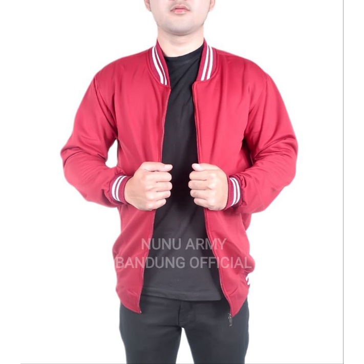 JAKET BASEBALL VARSITY ZIPER POLOS UNISEX CASSUAL