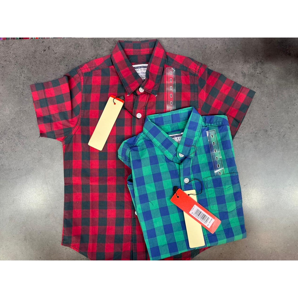 (HIGH QUALITY) Ezio Kids 1-18 Tahun Kemeja Lengan Pendek Anak Laki-laki / Remaja / Dewasa (S) / Keme