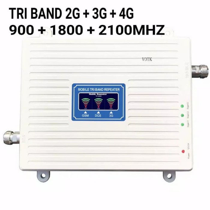 Booster Penguat Sinyal 2G 3G 4G TRIBAND 900 2100 1800Mhz