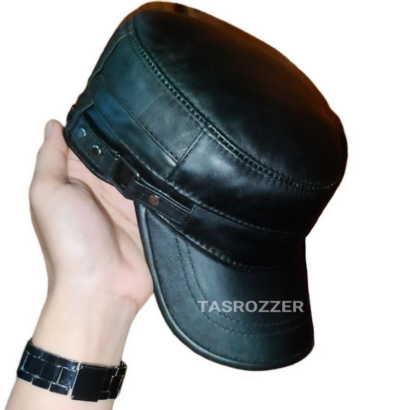 Topi komando kulit asli model ring terdapat pengaturan size